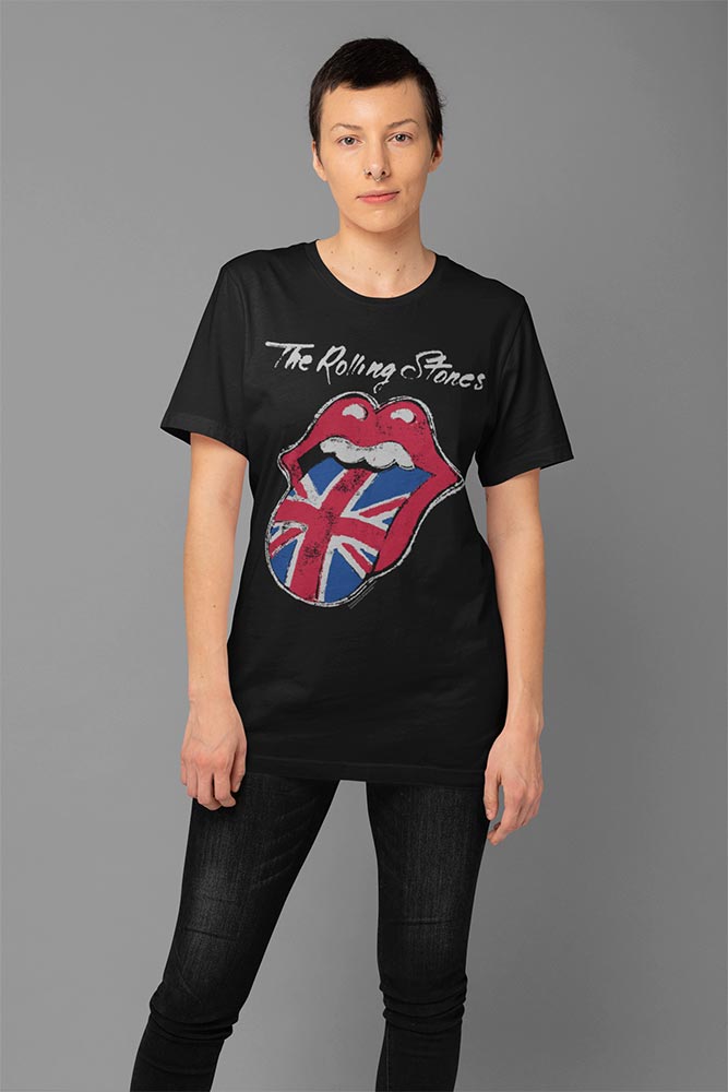 Rolling Stones Union Jack Tongue Graphic Tee - Classic British Rock Concert Apparel - Unisex Adult Music Fan Gift