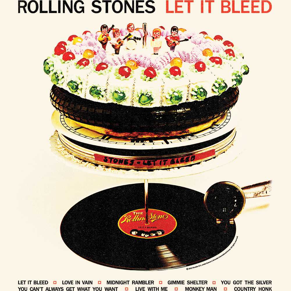 Rolling Stones Let It Bleed 1969 Front Back Graphic T-Shirt - Classic Rock Music Merch - Unisex Adult Concert Gift