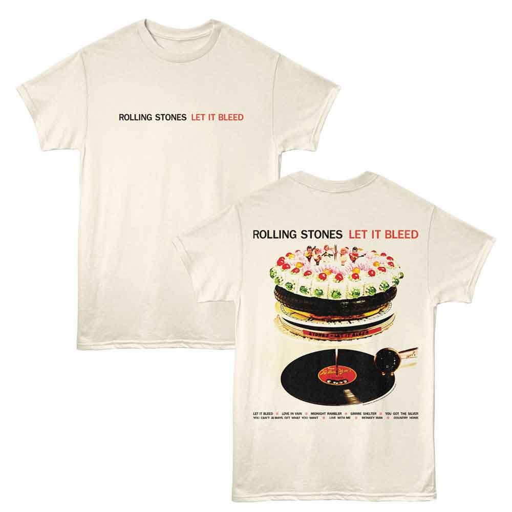 Rolling Stones Let It Bleed 1969 Front Back Graphic T-Shirt - Classic Rock Music Merch - Unisex Adult Concert Gift