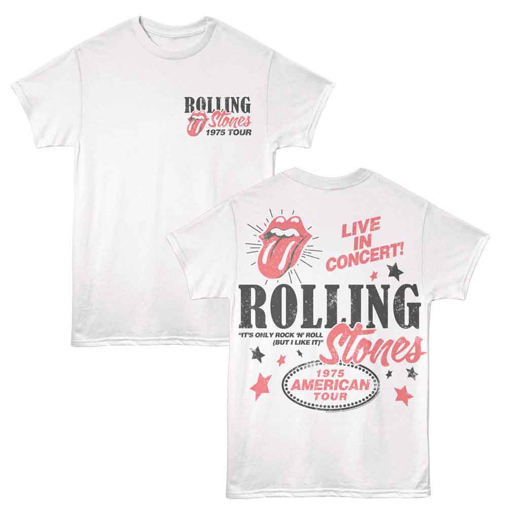 The Rolling Stones 1975 American Tour Graphic T-Shirt - Two-Sided Band Tee