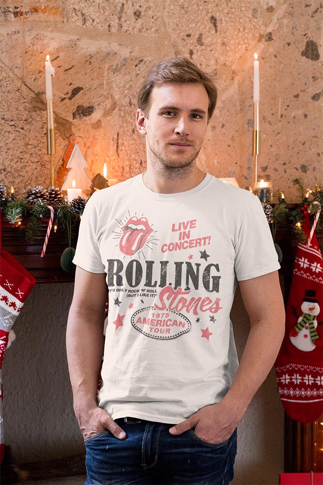 The Rolling Stones 1975 American Tour Graphic T-Shirt - Official Band Tee