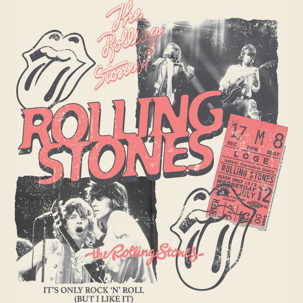 The Rolling Stones Band Collage Graphic T-Shirt - Official Two-Sided Band Tee