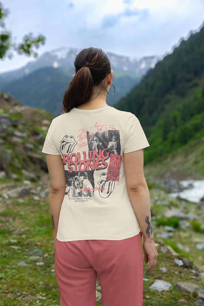 The Rolling Stones Band Collage Graphic T-Shirt - Official Two-Sided Band Tee