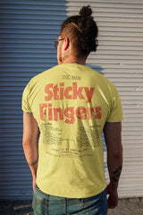 Rolling Stones Sticky Fingers Two-Sided Graphic T-Shirt - Official Vintage Rock Merch - Unisex Adult Fan Gift