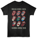 Rolling Stones Voodoo Tongues Adult Graphic T-Shirt - Officially Licensed Rock Tee Black