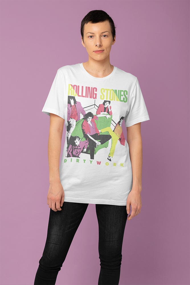 The Rolling Stones Dirty Work 1986 Vintage Band Tee - Unisex Retro Graphic Shirt
