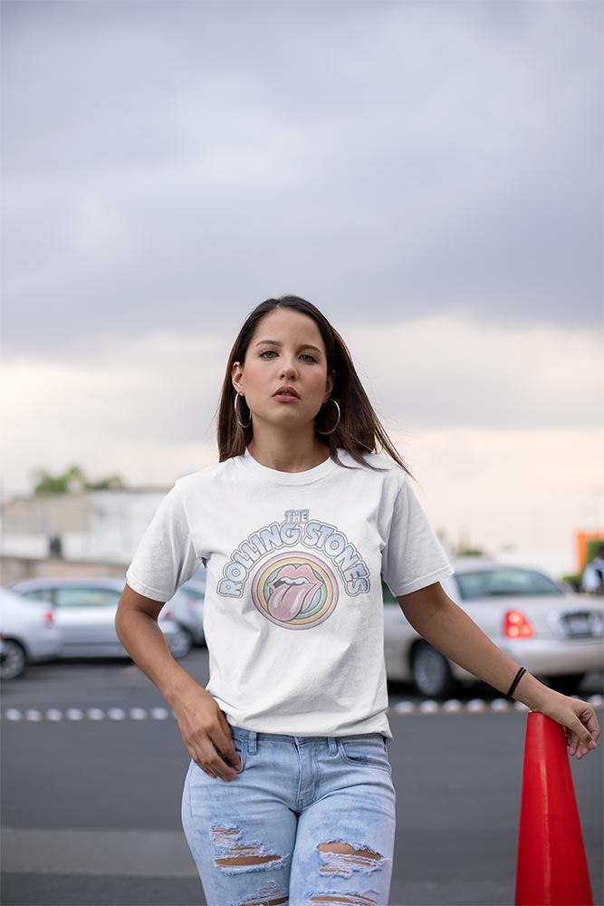 Rolling Stones Circle Logo Vintage Band Tee - Unisex Classic Rock Graphic Shirt