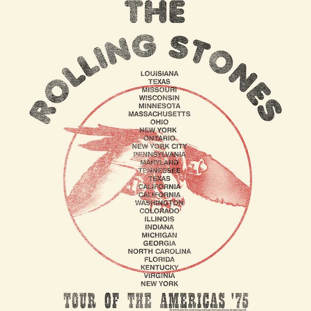 The Rolling Stones NYC 1975 Tour Graphic T-Shirt - Official Two-Sided Band Tee