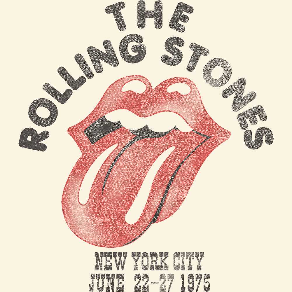 The Rolling Stones NYC 1975 Tour Graphic T-Shirt - Official Two-Sided Band Tee
