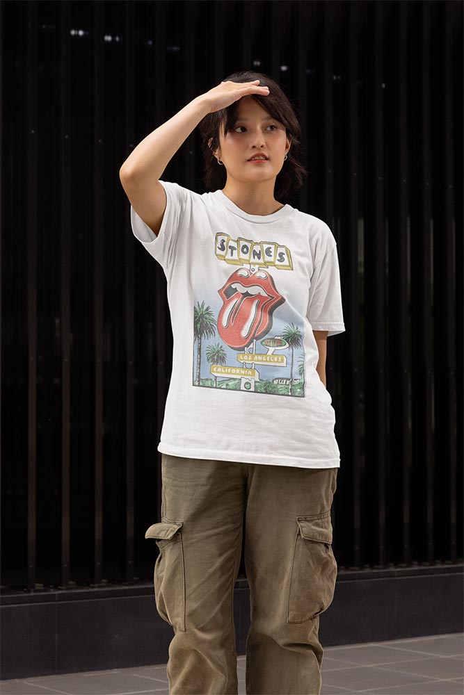 Rolling Stones Motel Style Graphic T-Shirt - Vintage Rock Band Tee