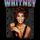 Whitney Houston Whitney Every Woman Stacked Adult Racerback Tank - Timeless Band Clothing - Classic Rock Collectible Idea