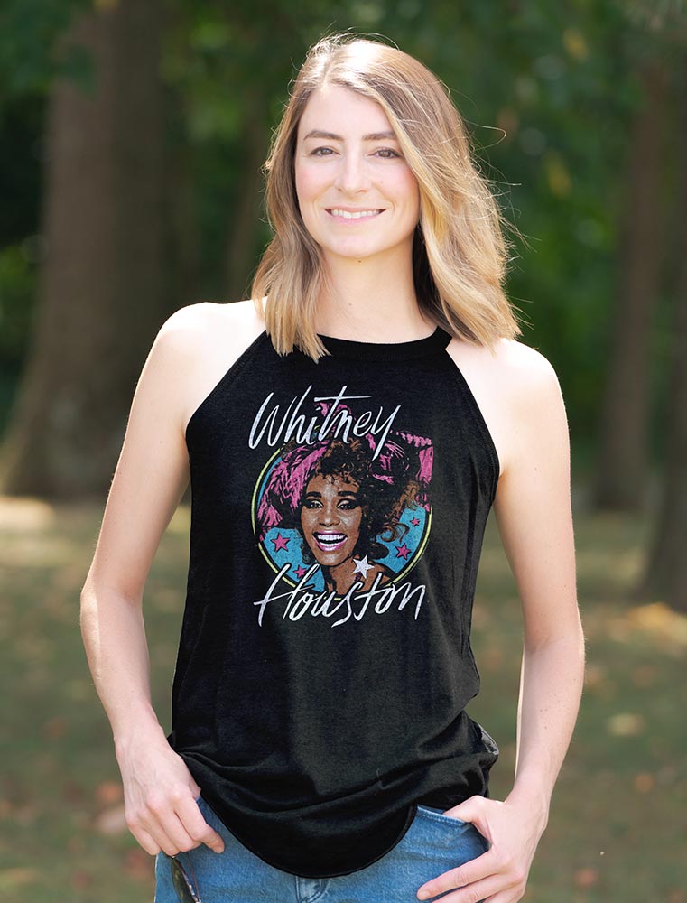 Whitney Houston Whitney Stars Sleeveless Tee - Legendary Concert Apparel - Nostalgic Music Lover Gift