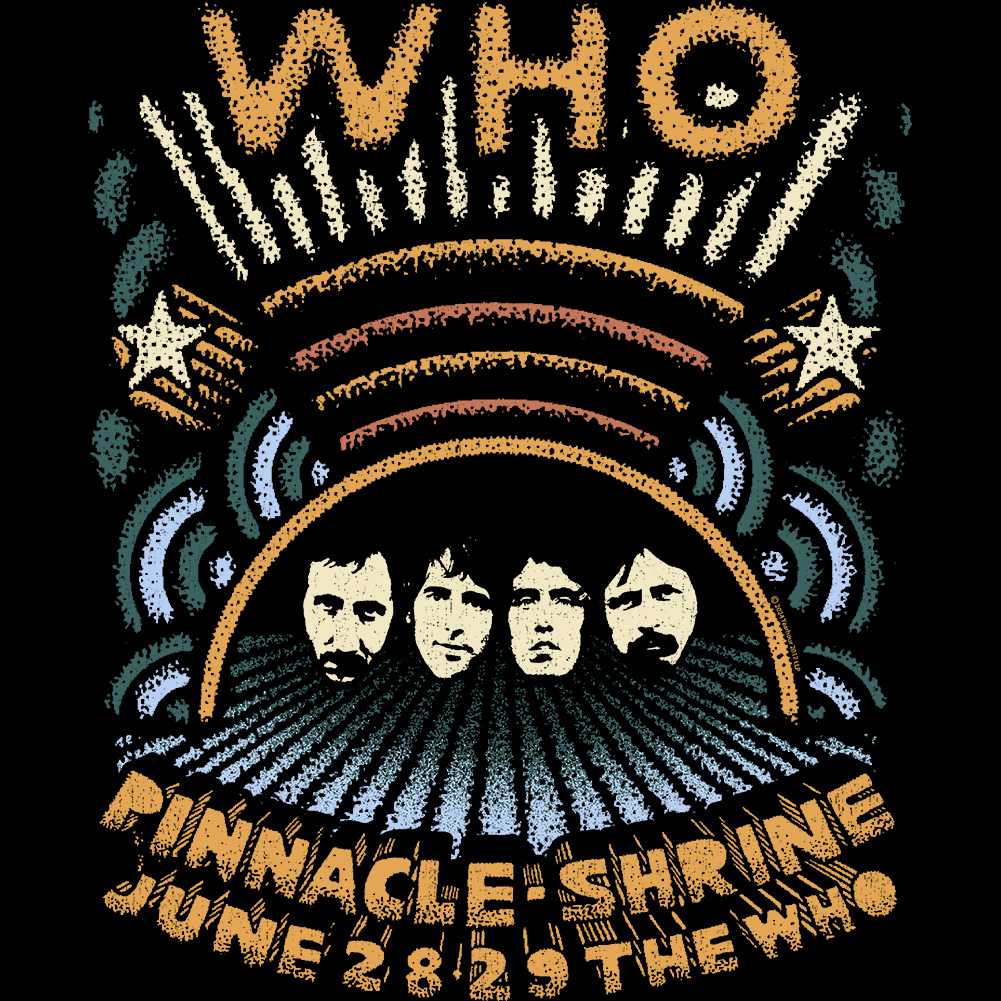 The Who Pinnacle Shrine Graphic T-Shirt - Classic Rock Music Clothing - Vintage Concert Lover Gift Idea