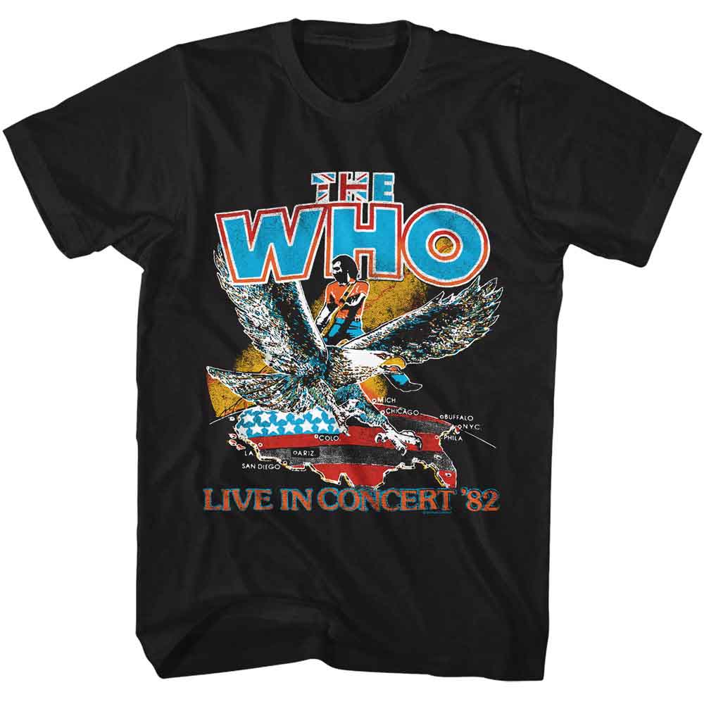 The Who Live In 82 Graphic T-Shirt - Classic Rock Music Clothing - Vintage Concert Lover Gift Idea