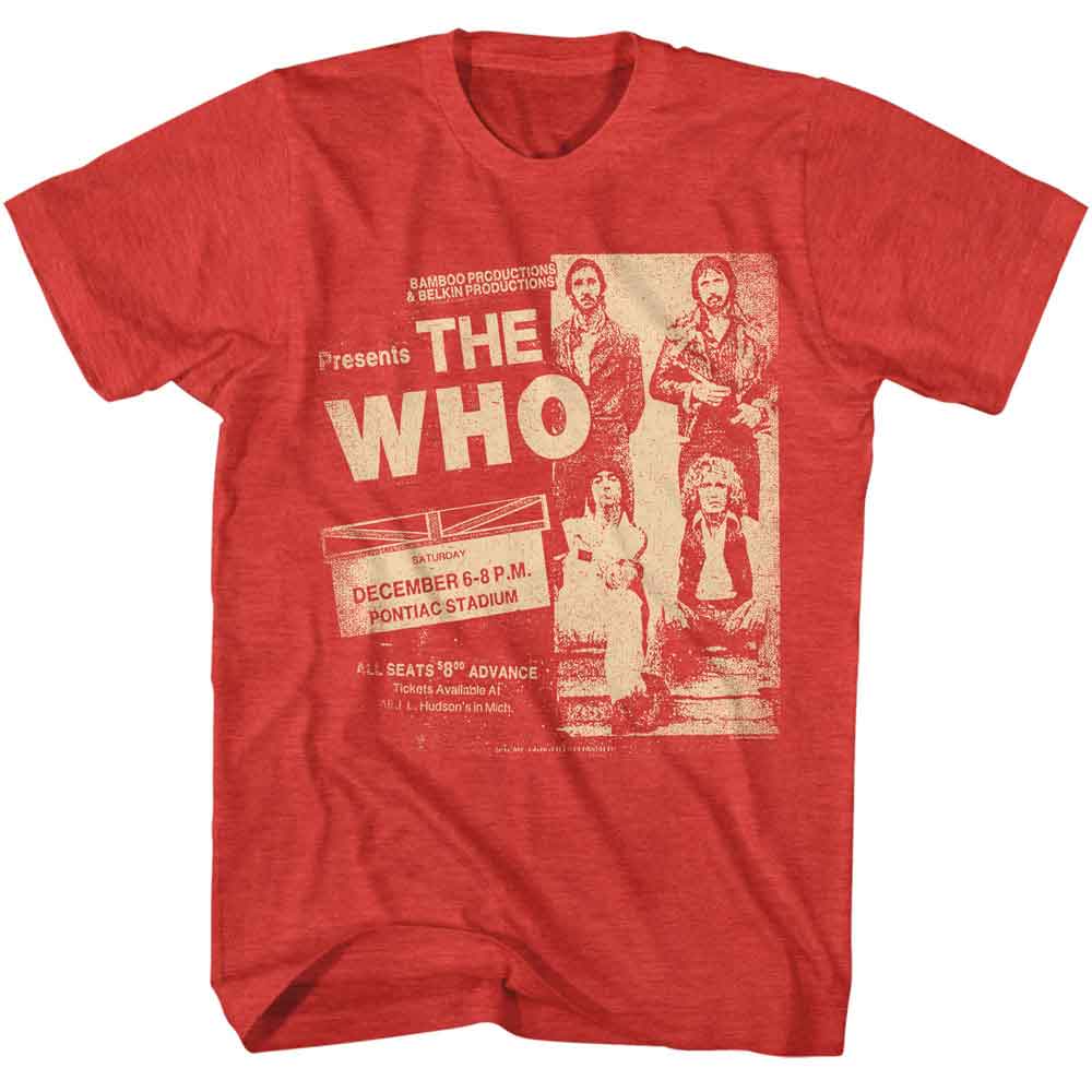 The Who Pontiac Stadium Graphic T-Shirt - Classic Rock Music Clothing - Vintage Concert Lover Gift Idea