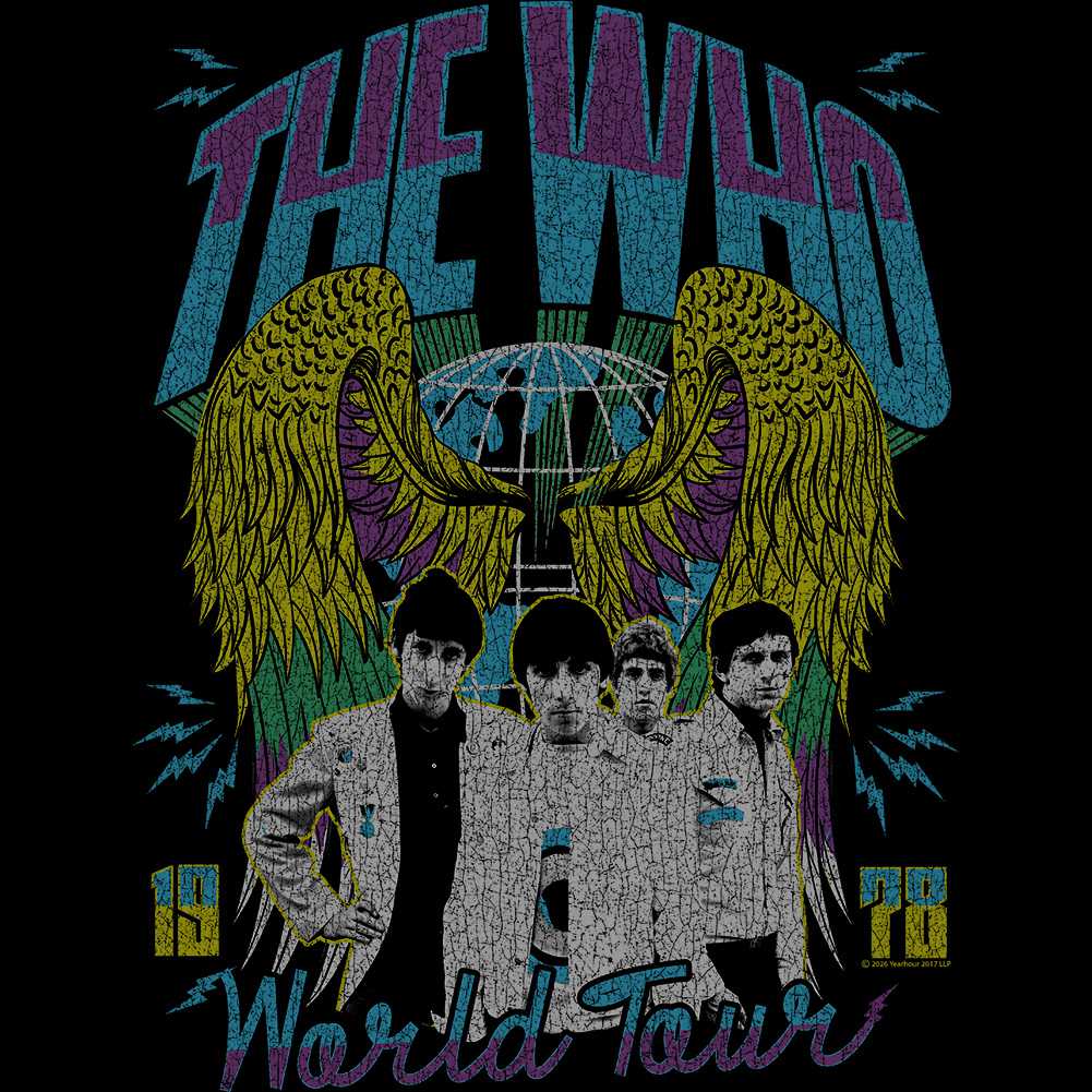 The Who World Tour Wings Graphic T-Shirt - Classic Rock Music Clothing - Vintage Concert Lover Gift Idea