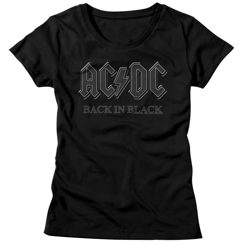 AC/DC Back In Black Adult Graphic T-Shirt - Retro Rock Music Clothing - Concert Lover Gift Idea