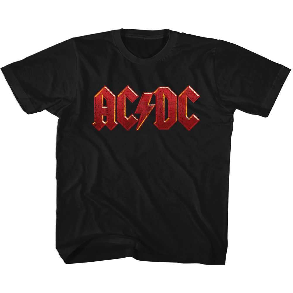 AC/DC Distressed Logo Youth Graphic T-Shirt - Retro Rock Music Clothing - Young Concert Lover Gift Idea