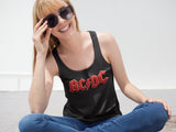AC/DC Distress Rd Adult Woman Tank Top - Retro Rock Music Clothing - Concert Lover Gift Idea