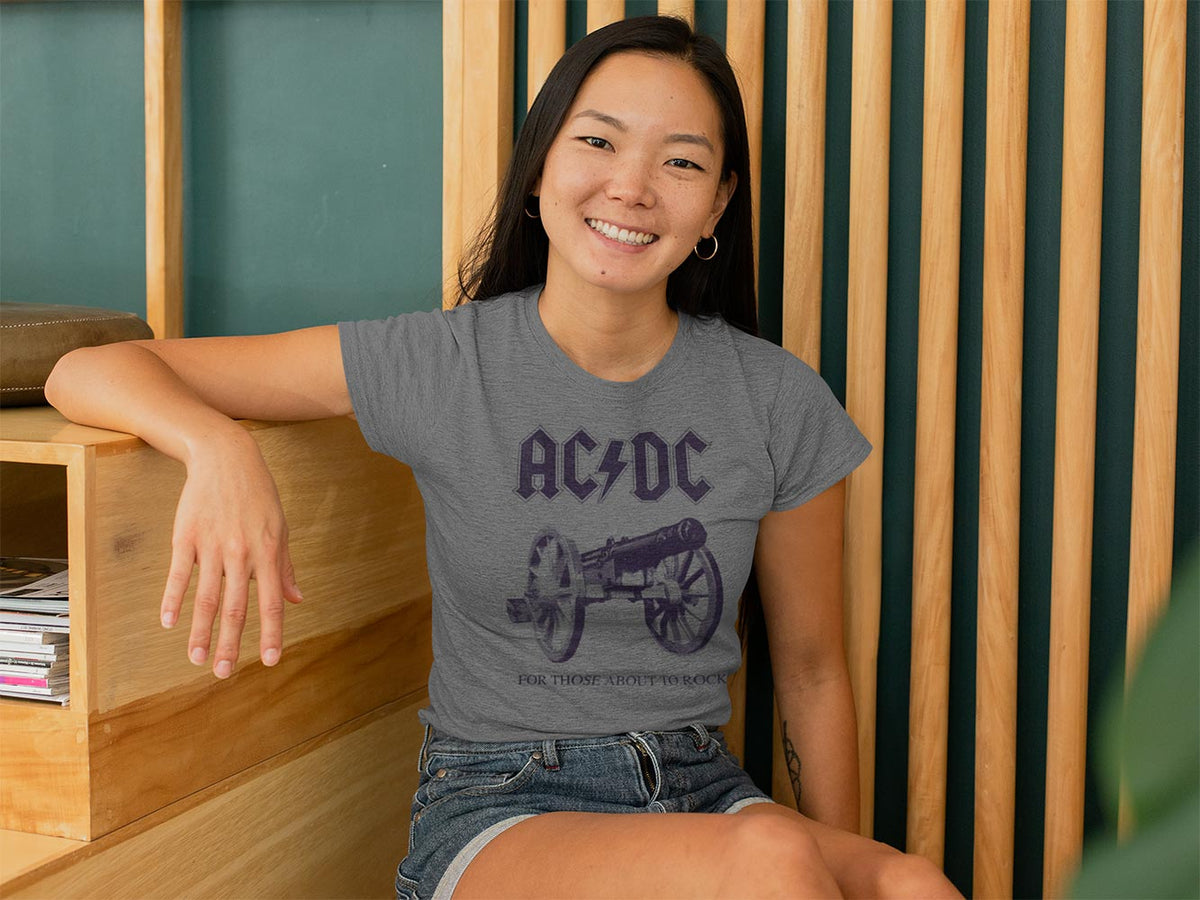 AC/DC About To Rock Again Adult Graphic T-Shirt - Retro Rock Music Clothing - Concert Lover Gift Idea