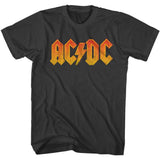 AC/DC Distress Orange Adult Graphic T-Shirt - Retro Rock Music Clothing - Concert Lover Gift Idea