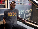 AC/DC Distress Orange Adult Graphic T-Shirt - Retro Rock Music Clothing - Concert Lover Gift Idea