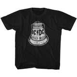 AC/DC Hells Bells Youth Graphic T-Shirt - Retro Rock Music Clothing - Young Concert Lover Gift Idea