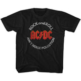 AC/DC Noise Pollution Youth Graphic T-Shirt - Retro Rock Music Clothing - Young Concert Lover Gift Idea