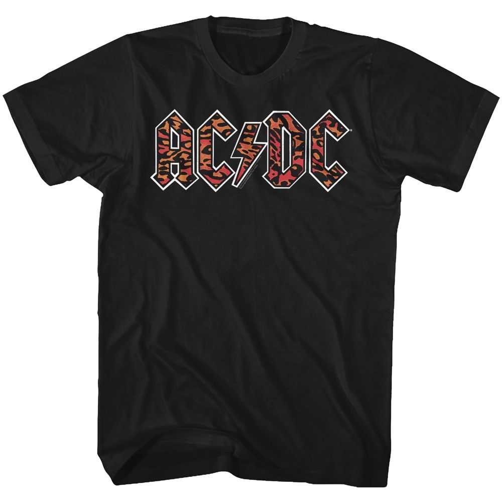 AC/DC Leopard Print Adult Graphic T-Shirt - Retro Rock Music Clothing - Concert Lover Gift Idea