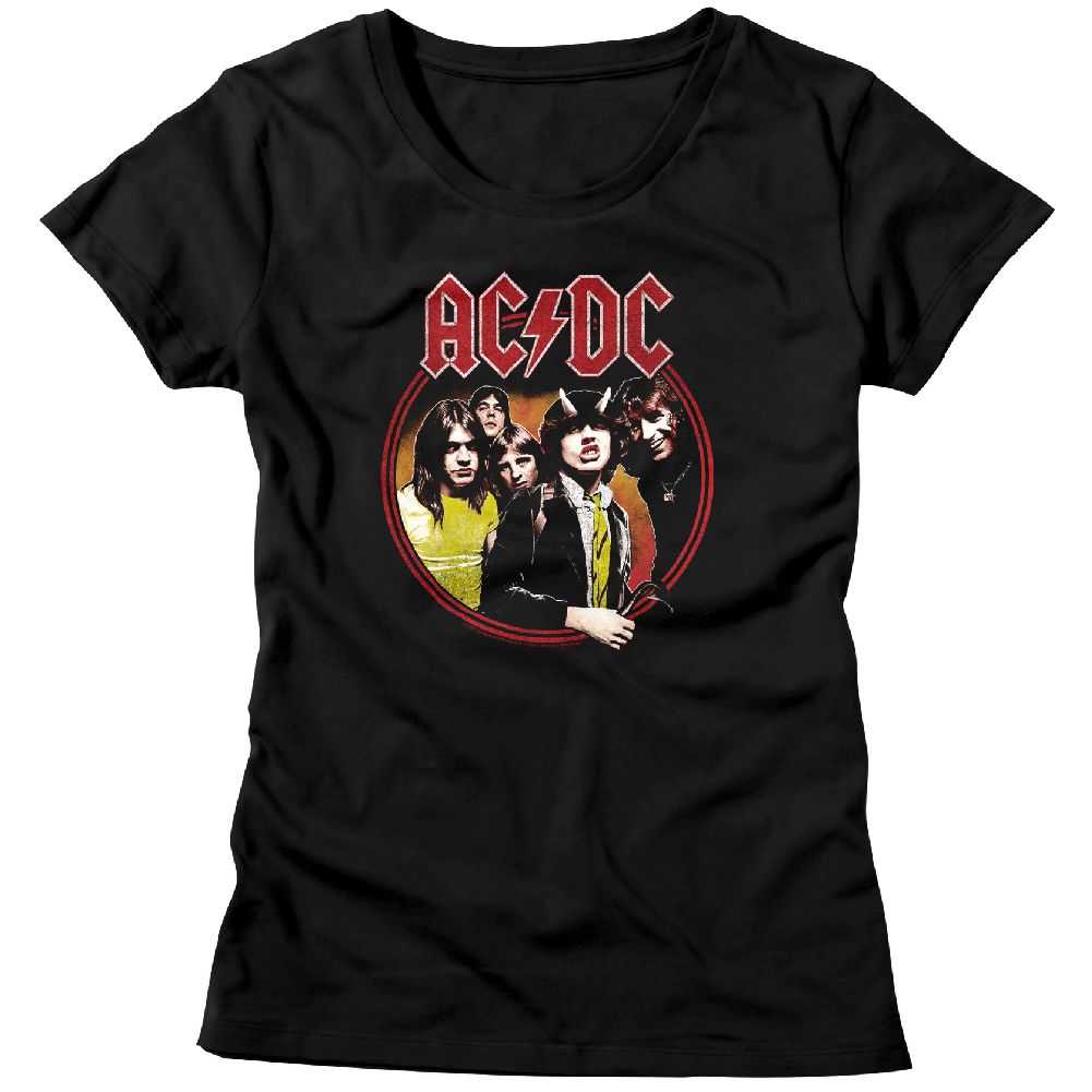 AC/DC Highway To Hell Circle Graphic Tee - Vintage 70s Hard Rock Concert Apparel - Adult Music Fan Gift