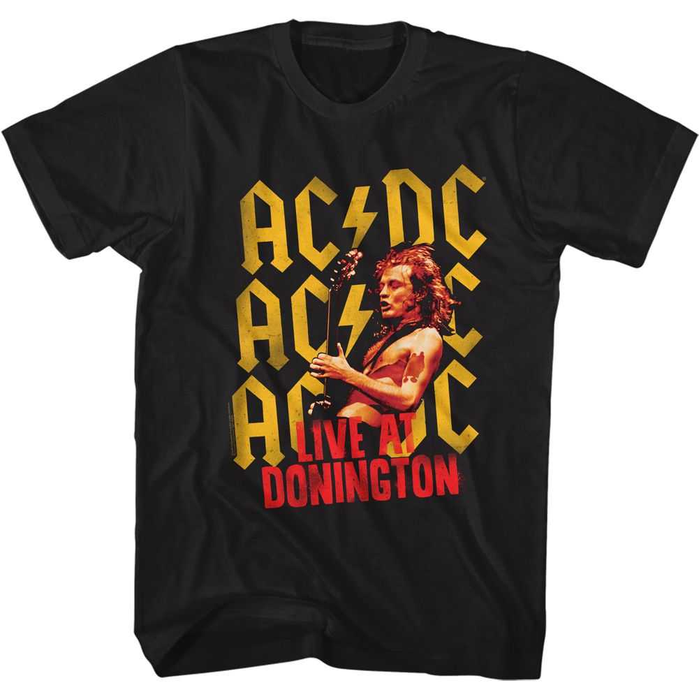 AC/DC Donington Adult Graphic T-Shirt - Retro Rock Music Clothing - Concert Lover Gift Idea