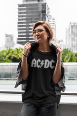AC/DC Patch Adult Graphic T-Shirt - Retro Rock Music Clothing - Concert Lover Gift Idea