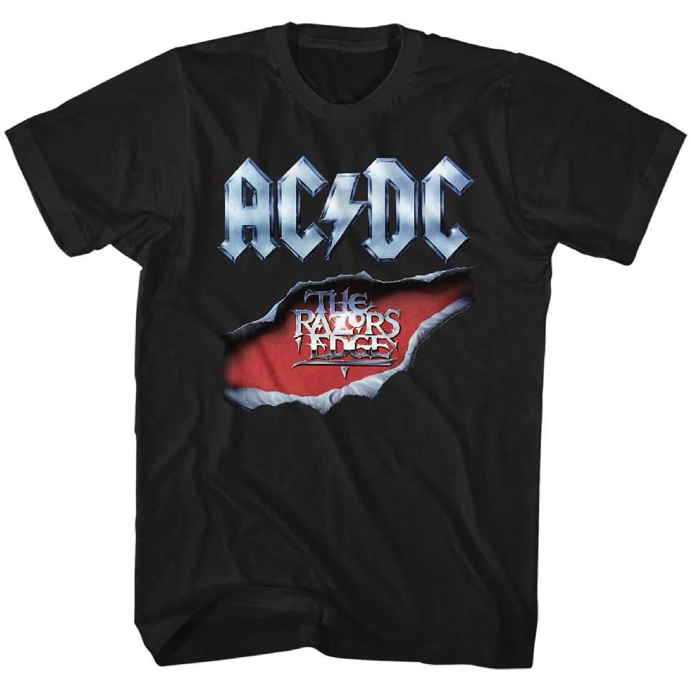 AC/DC Razors Edge Adult Graphic T-Shirt - Retro Rock Music Clothing - Concert Lover Gift Idea