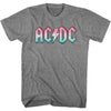 AC/DC Pastel Gradient Logo Adult Graphic T-Shirt - Retro Rock Music Clothing - Concert Lover Gift Idea