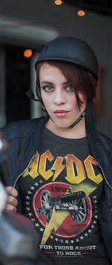 AC/DC Cannon Lightning Adult Graphic T-Shirt - Retro Rock Music Clothing - Concert Lover Gift Idea