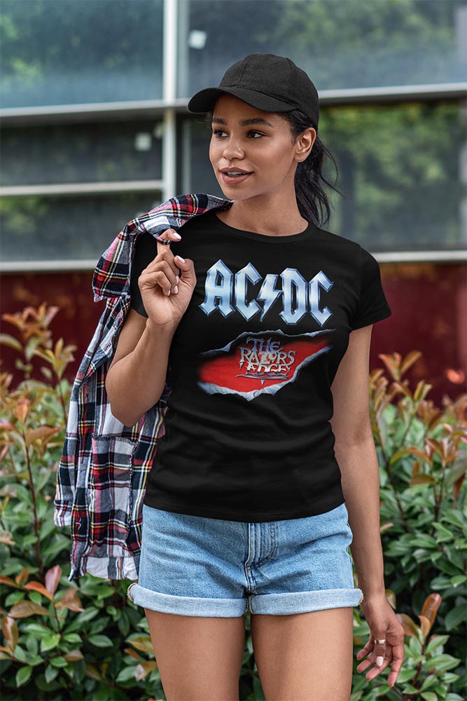 AC/DC Razors Edge Adult Graphic T-Shirt - Retro Rock Music Clothing - Concert Lover Gift Idea