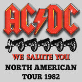 AC/DC Cannons Salute Adult Graphic T-Shirt - Retro Rock Music Clothing - Concert Lover Gift Idea