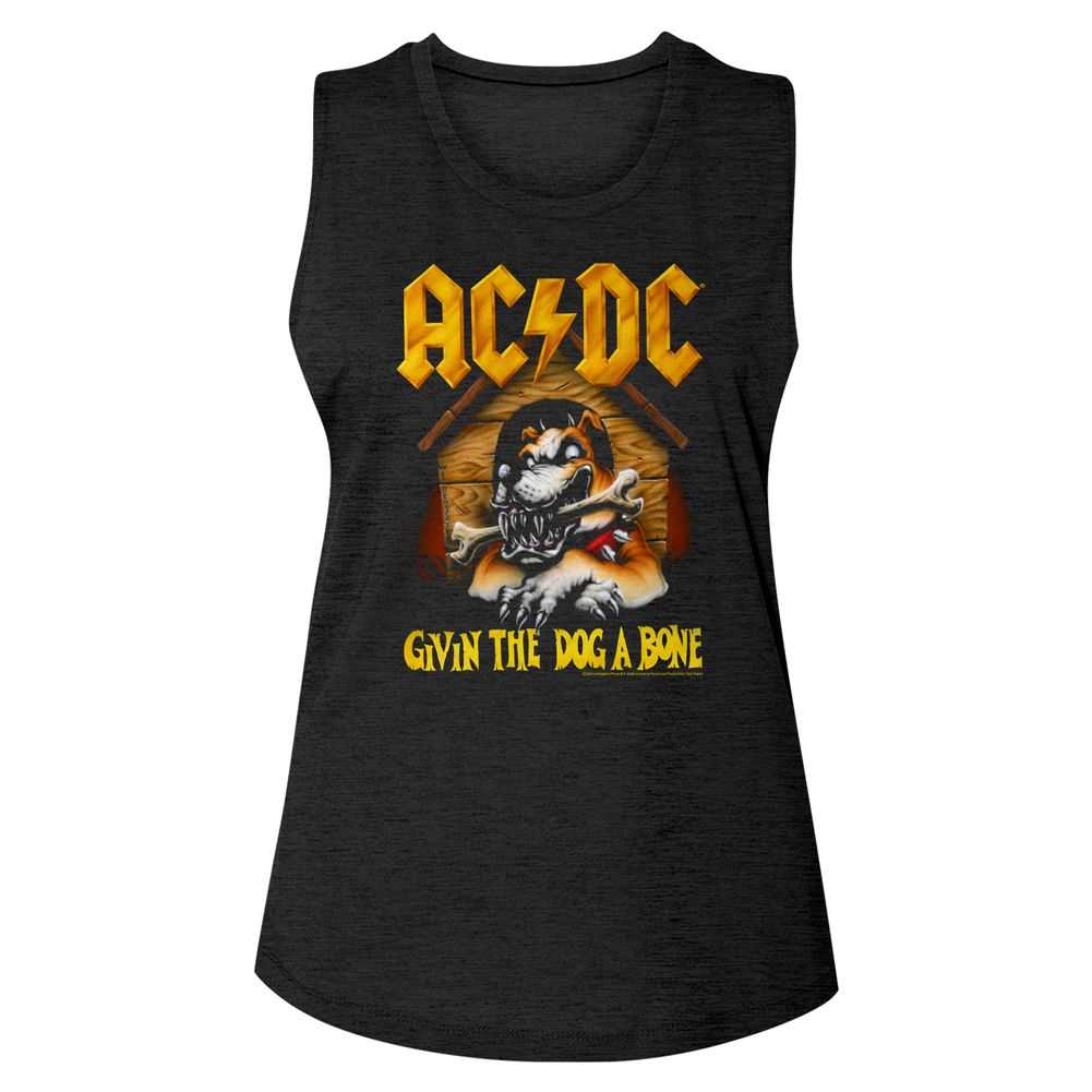 AC/DC Dog A Bone Adult Woman Tank Top - Retro Rock Music Clothing - Concert Lover Gift Idea