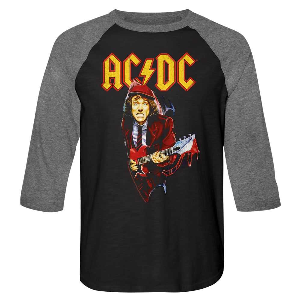 AC/DC Guitar Drip Adult Graphic T-Shirt - Retro Rock Music Clothing - Concert Lover Gift Idea