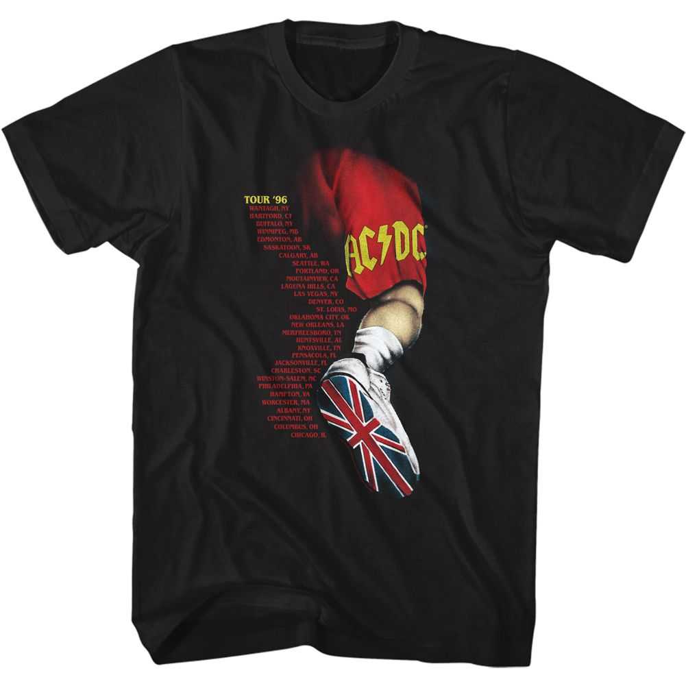 AC/DC Leg Adult Graphic T-Shirt - Officially Licensed Classic Hard Rock Merchandise Tee Black