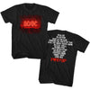 AC/DC Pwrup Track List 2-Sided Adult Graphic T-Shirt - Retro Rock Music Clothing - Concert Lover Gift Idea