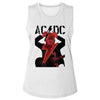 AC/DC Angus Horns And Bolt Adult Woman Tank Top - Retro Rock Music Clothing - Concert Lover Gift Idea