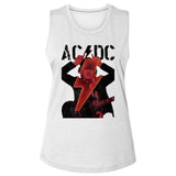 AC/DC Angus Horns And Bolt Adult Woman Tank Top - Retro Rock Music Clothing - Concert Lover Gift Idea