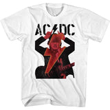 AC/DC Angus Horns And Bolt Adult Graphic T-Shirt - Retro Rock Music Clothing - Concert Lover Gift Idea