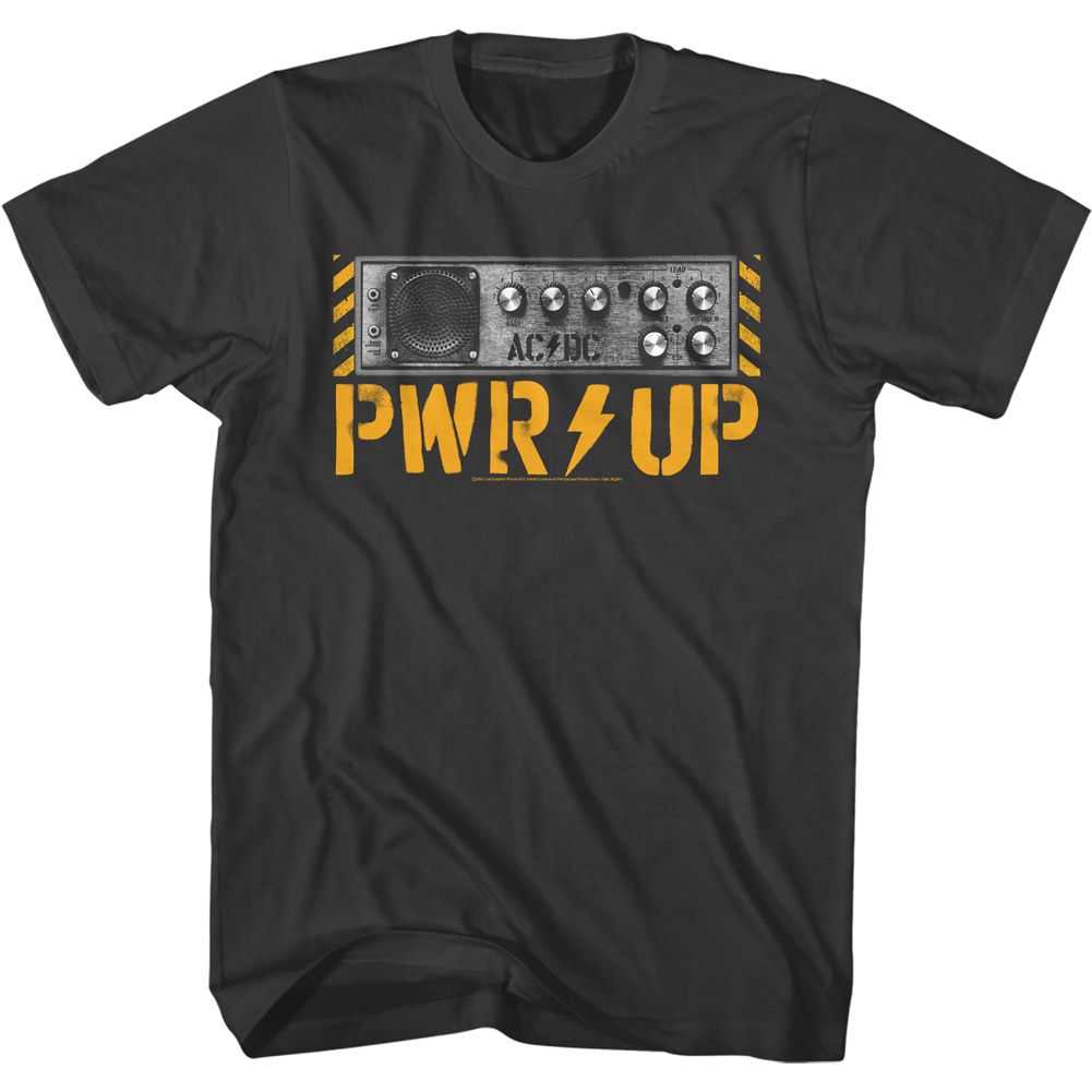 AC/DC Pwrup Knobs Adult Graphic T-Shirt - Retro Rock Music Clothing - Concert Lover Gift Idea
