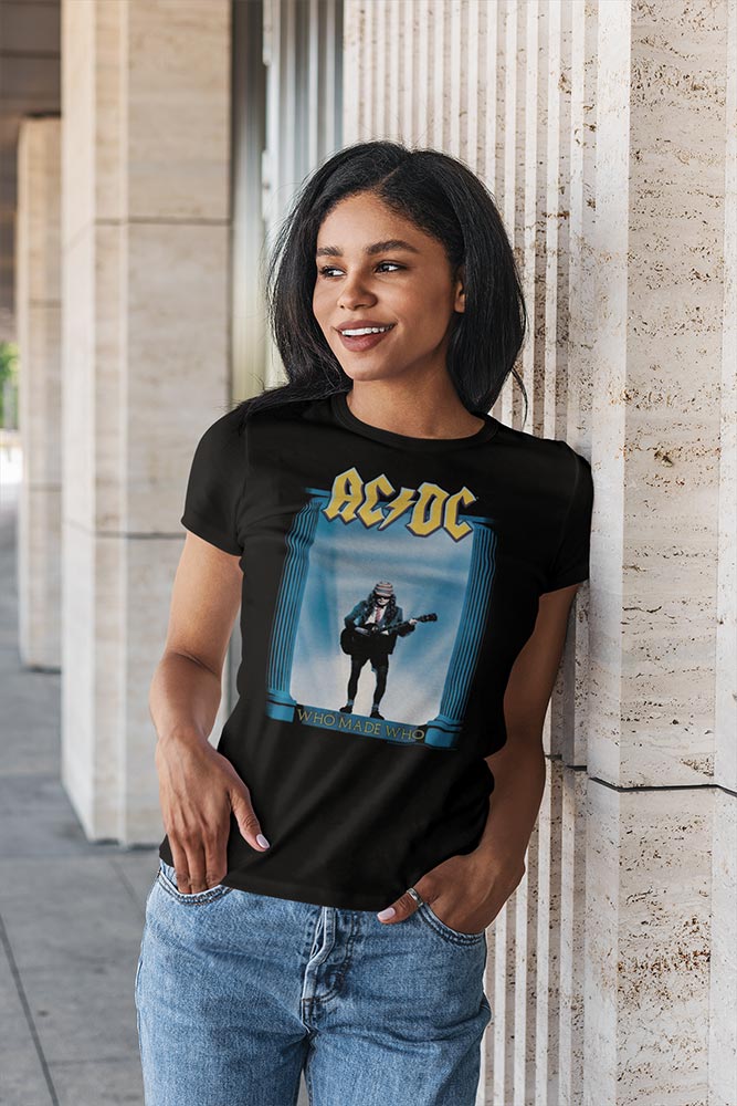 AC/DC Who Made Who Adult Graphic T-Shirt - Retro Rock Music Clothing - Concert Lover Gift Idea