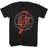 AC/DC Rd And Yel Neon Adult Graphic T-Shirt - Retro Rock Music Clothing - Concert Lover Gift Idea