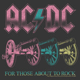 AC/DC Cannons Adult Graphic T-Shirt - Retro Rock Music Clothing - Concert Lover Gift Idea