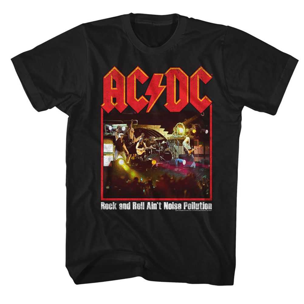 AC/DC Noise Pollution 2 Graphic Tee - Vintage 80s Hard Rock Concert Apparel - Adult Music Fan Gift