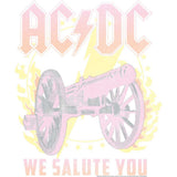 AC/DC Flame Cannon Graphic T-Shirt - For Those About to Rock Band Tee
